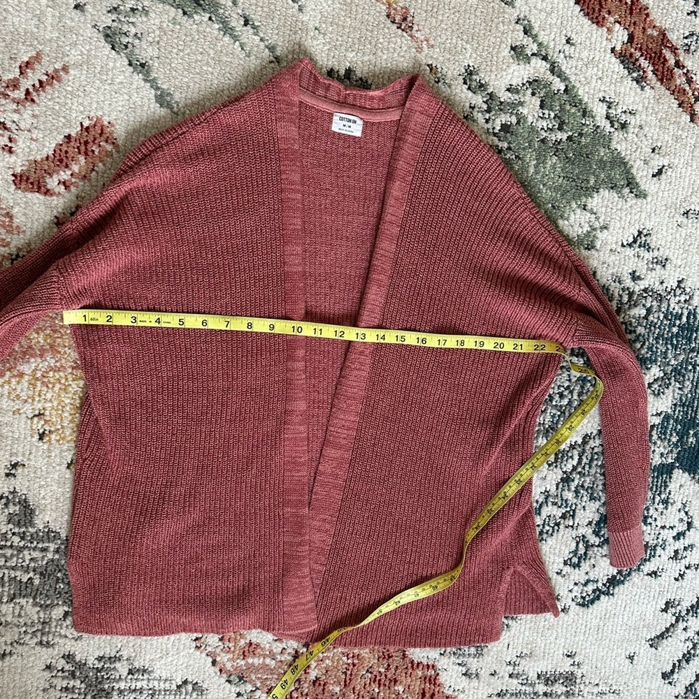 Cotton On Women's Archy Cardigan Sweater Size Medium Canyon Rose Marsala Twist - Picture 8 of 16